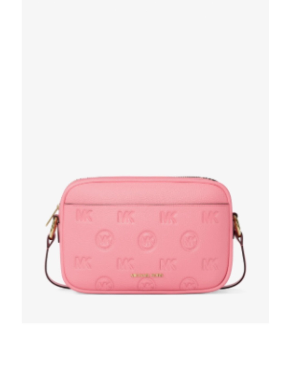 Michael Kors Pink Embossed MK Logo Camera Crossbody Bag